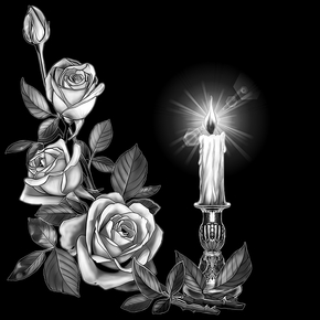 Розы и свеча уголок - картинки для гравировки